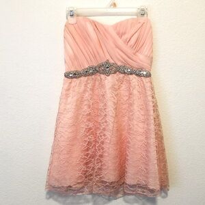 MY MICHELLE Strapless Pale Pink Formal Dress (Size 9)